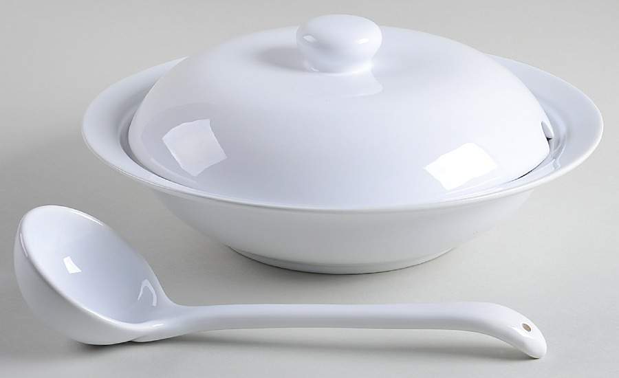 Company's Coming Tureen & Lid w/Ladle by Over And Back-1