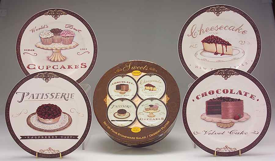 Sweets (Stoneware) Salad/Dessert Plate - Set of 4 Boxed by Oneida-1