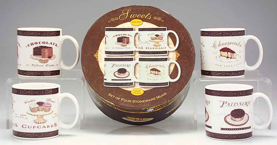 Sweets (Stoneware) Mug - Set of 4 Motifs Boxed by Oneida-1