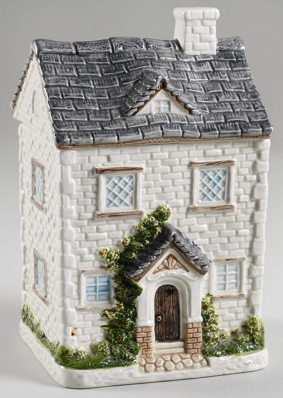 Thatch Roof Cottage Medium Canister & Lid by Otagiri-1
