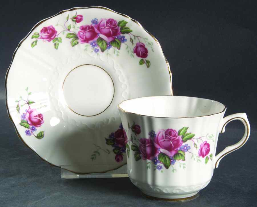 3135 Flat Cup & Saucer Set by Old Royal (England)-1