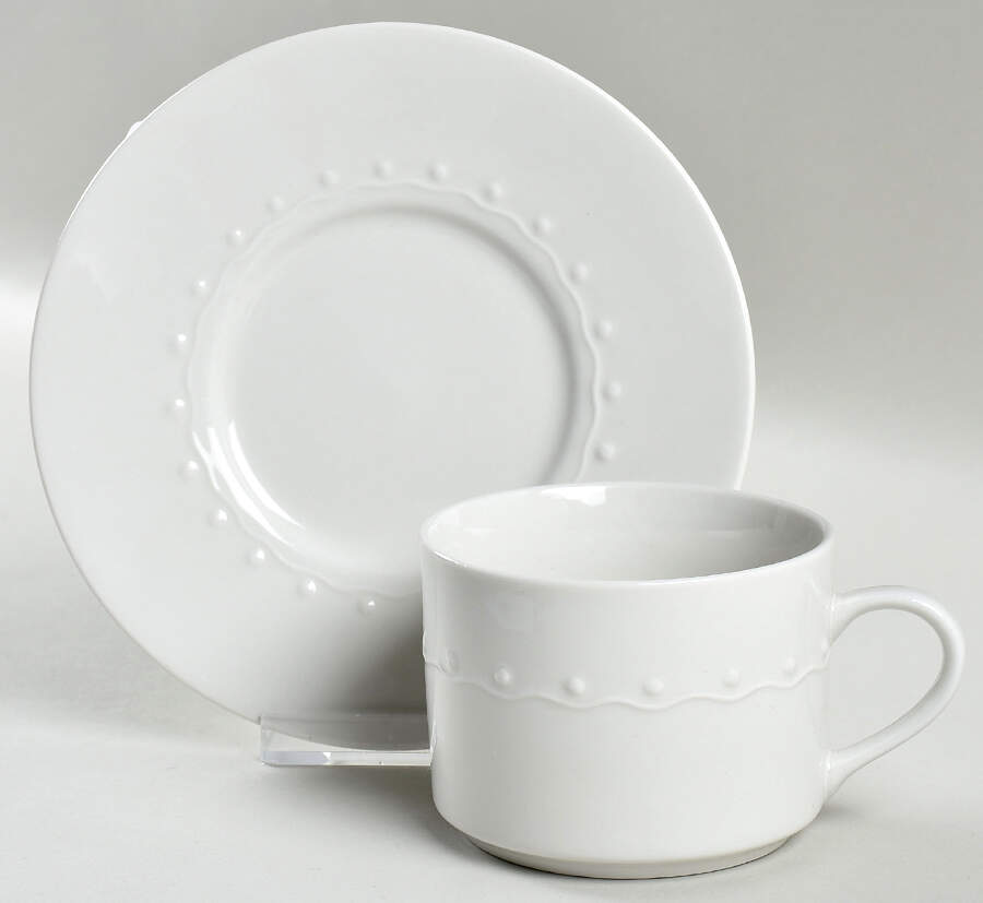Icing Flat Cup & Saucer Set by Oneida-1