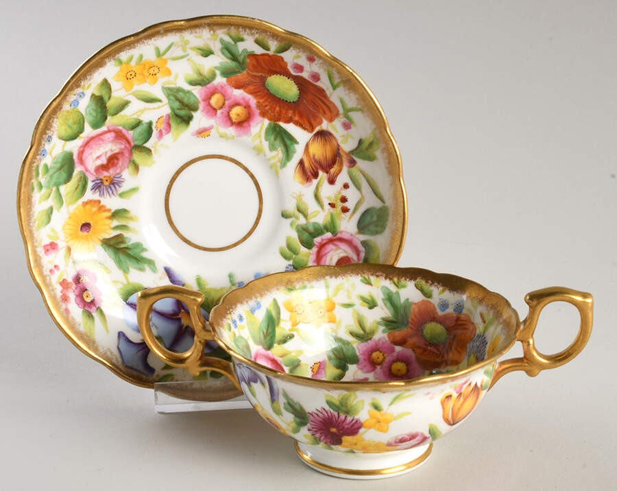 13166 Footed Bouillon Cup & Saucer by Ovington's-1
