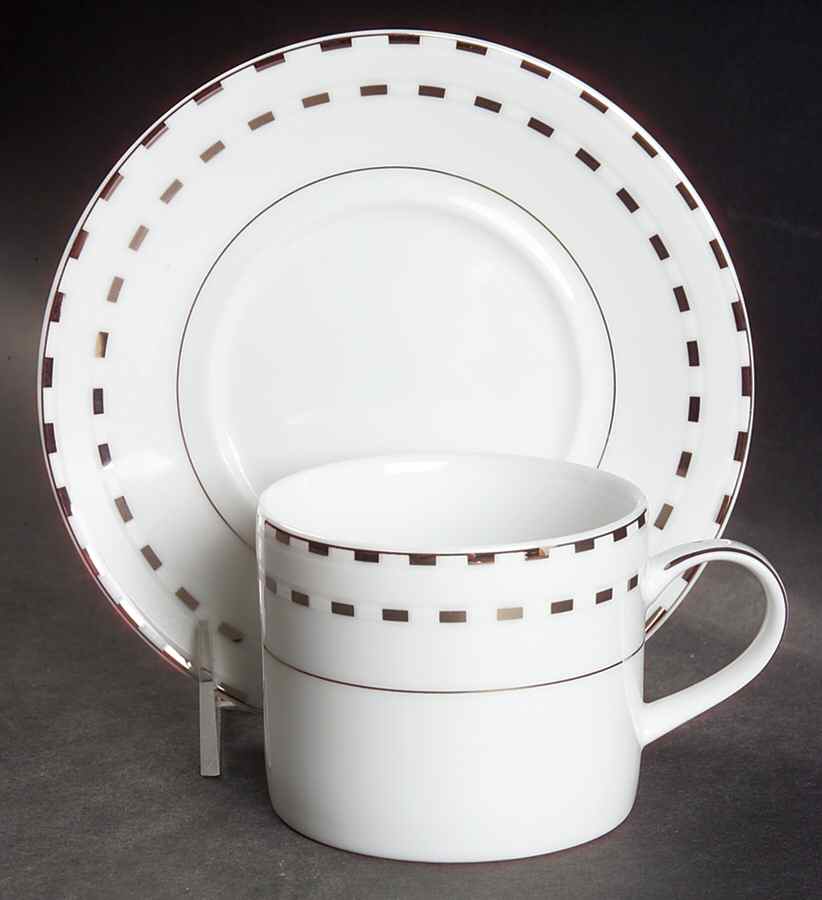 Couplet Flat Cup & Saucer Set by Oneida-1