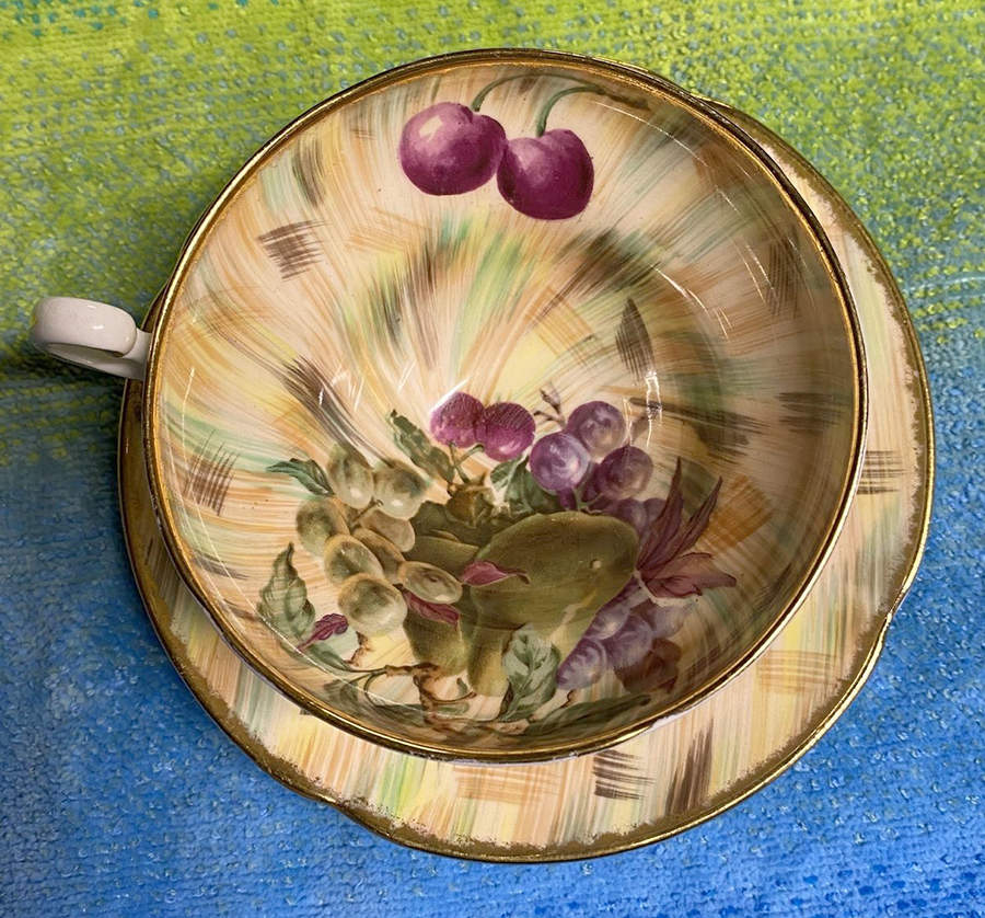 3259 Footed Cup & Saucer Set by Old Royal (England)-1