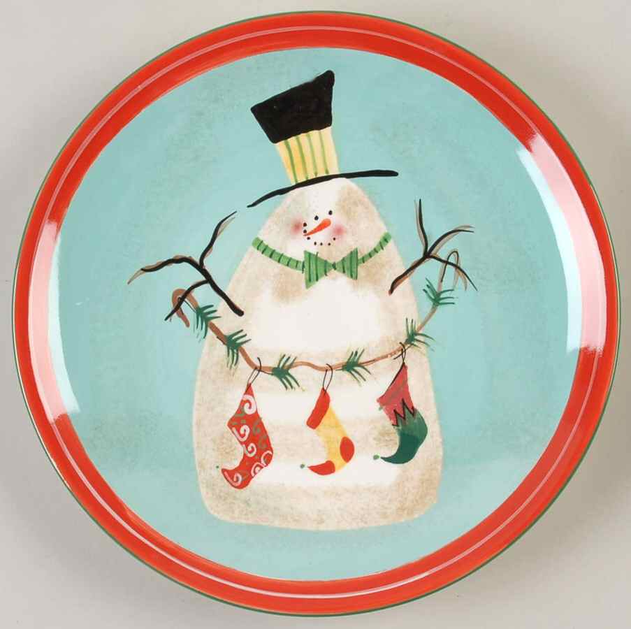 Festive Snowman Salad/Dessert Plate by Oneida-1