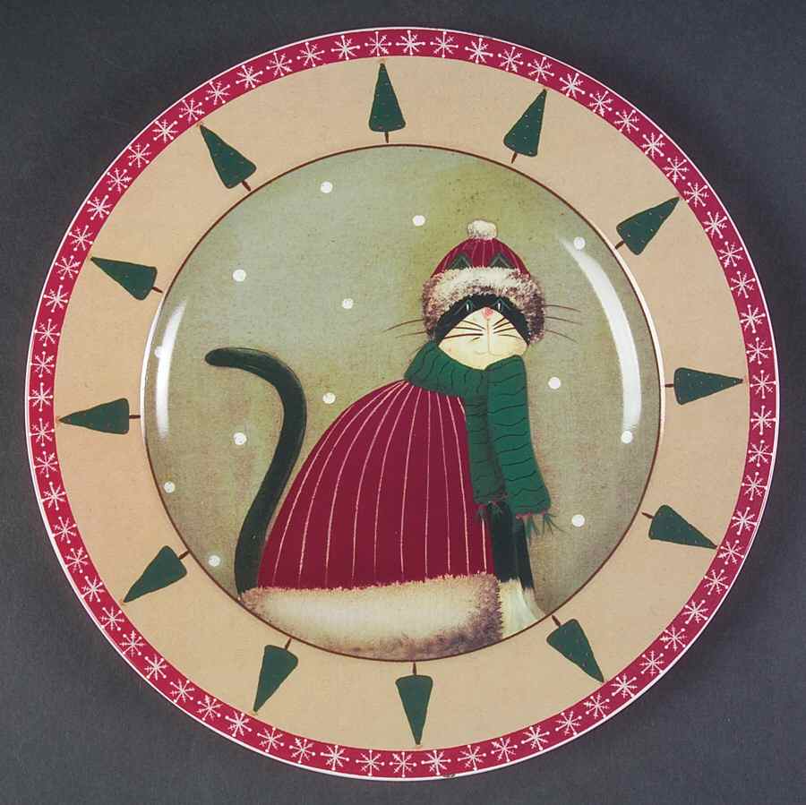 Holiday Cats Salad/Dessert Plate by Oneida-1