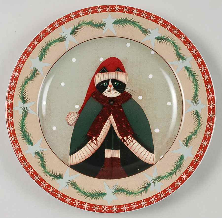 Holiday Cats Salad/Dessert Plate by Oneida-1