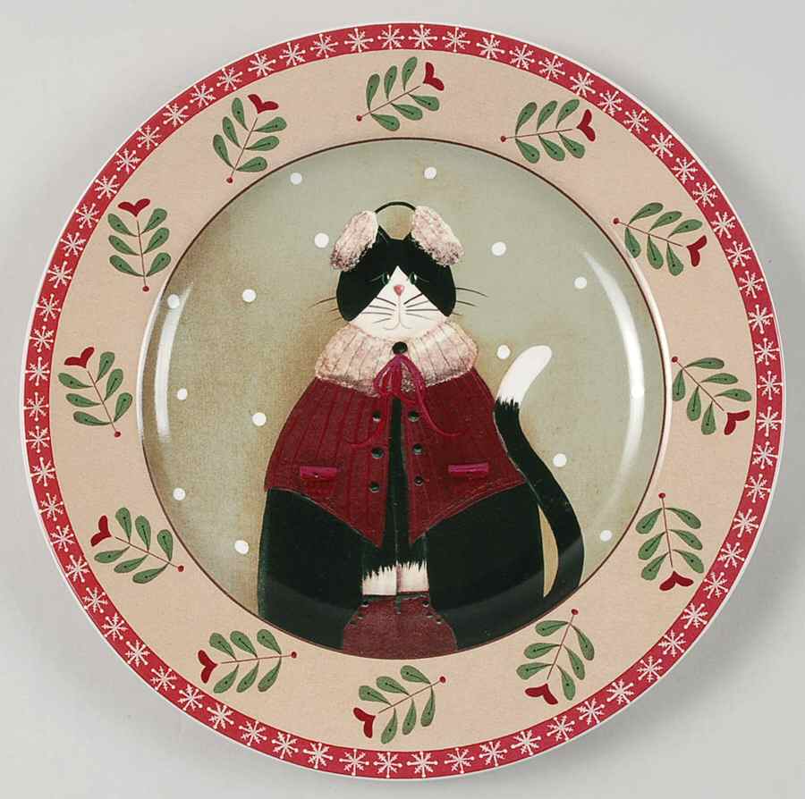 Holiday Cats Salad/Dessert Plate by Oneida-1