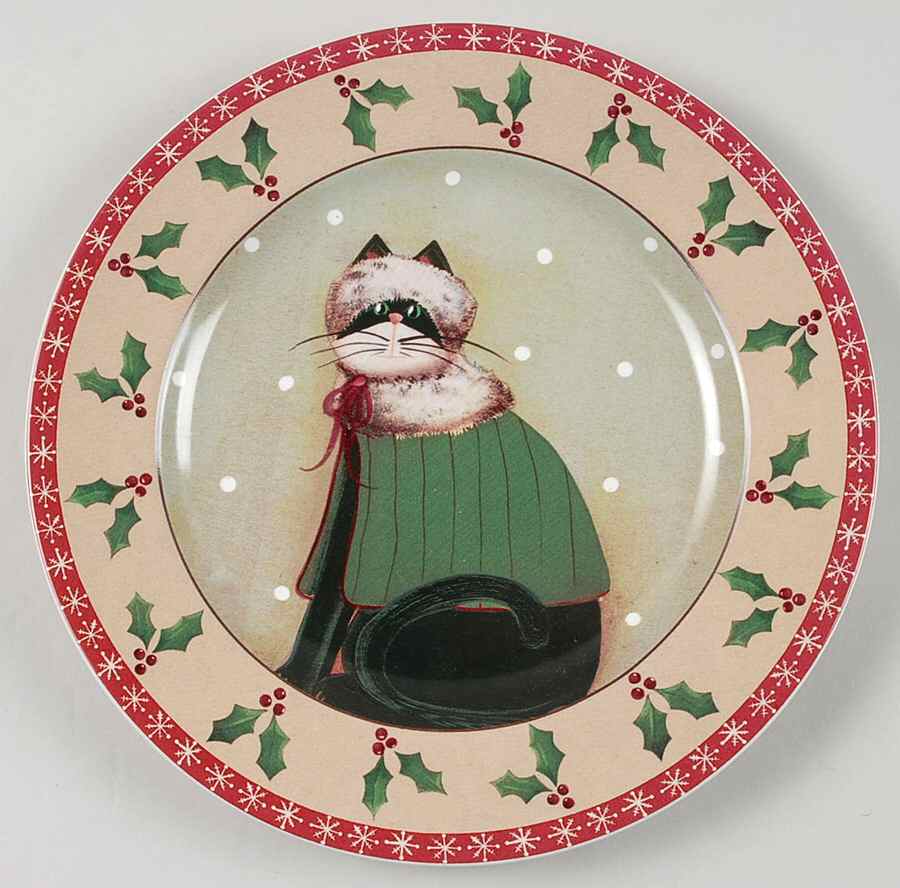 Holiday Cats Salad/Dessert Plate by Oneida-1