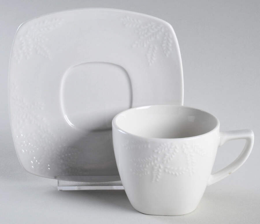 Retro Leaves Flat Cup & Saucer Set by Oneida-1