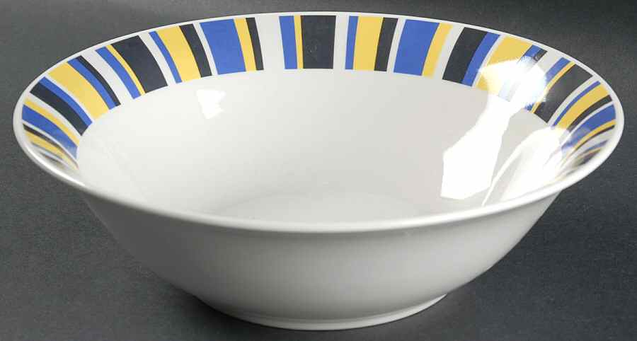 Hampton Stripe 9" Round Serving Bowl by Oneida-1
