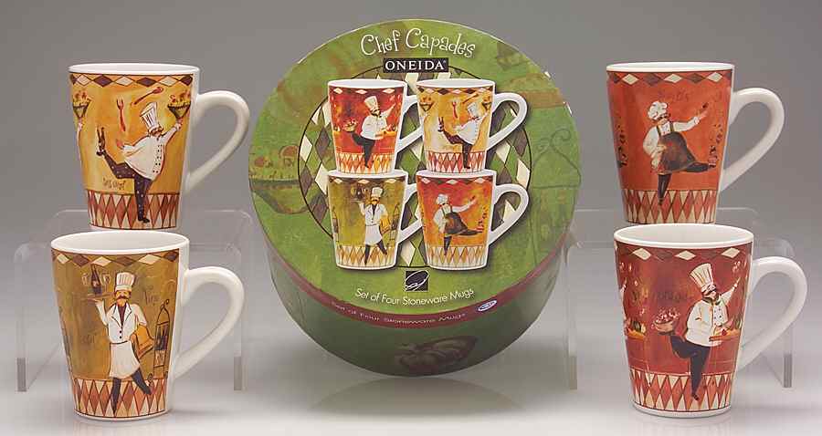 Chefcapades Mug - Set of 4 Motifs Boxed by Oneida-1