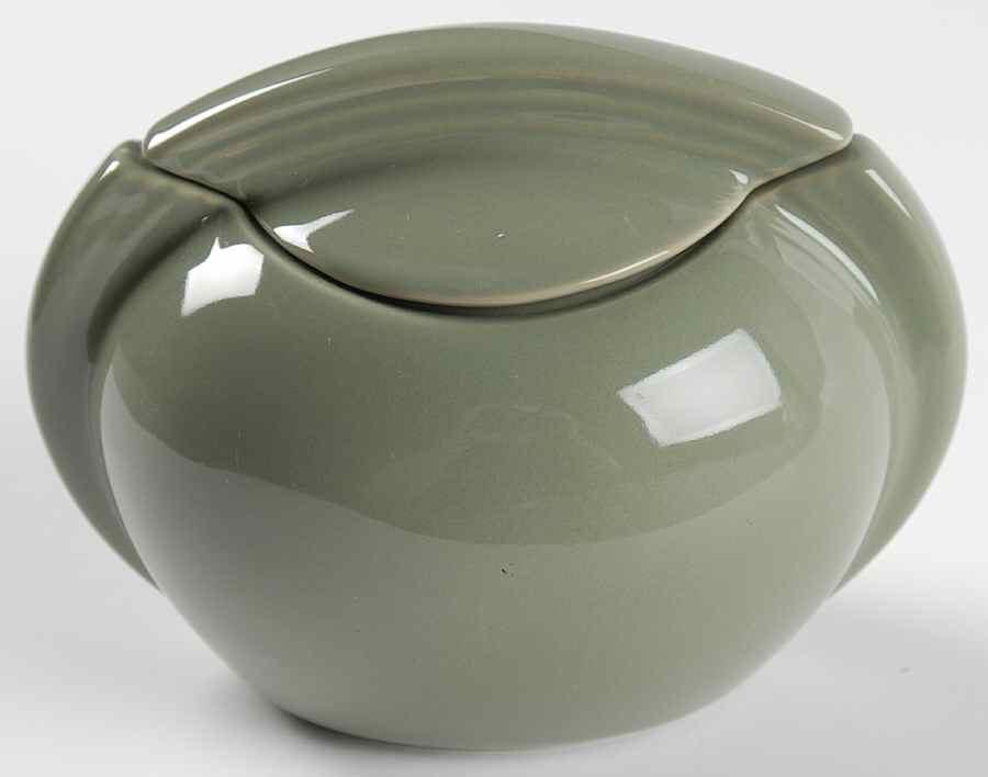 Culinaria Tarragon (Green) Sugar Bowl & Lid by Oneida-1