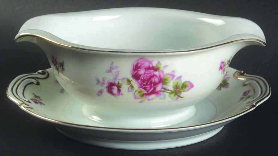 ORI12 Gravy Boat with Attached Underplate by Orion (Japan)-1