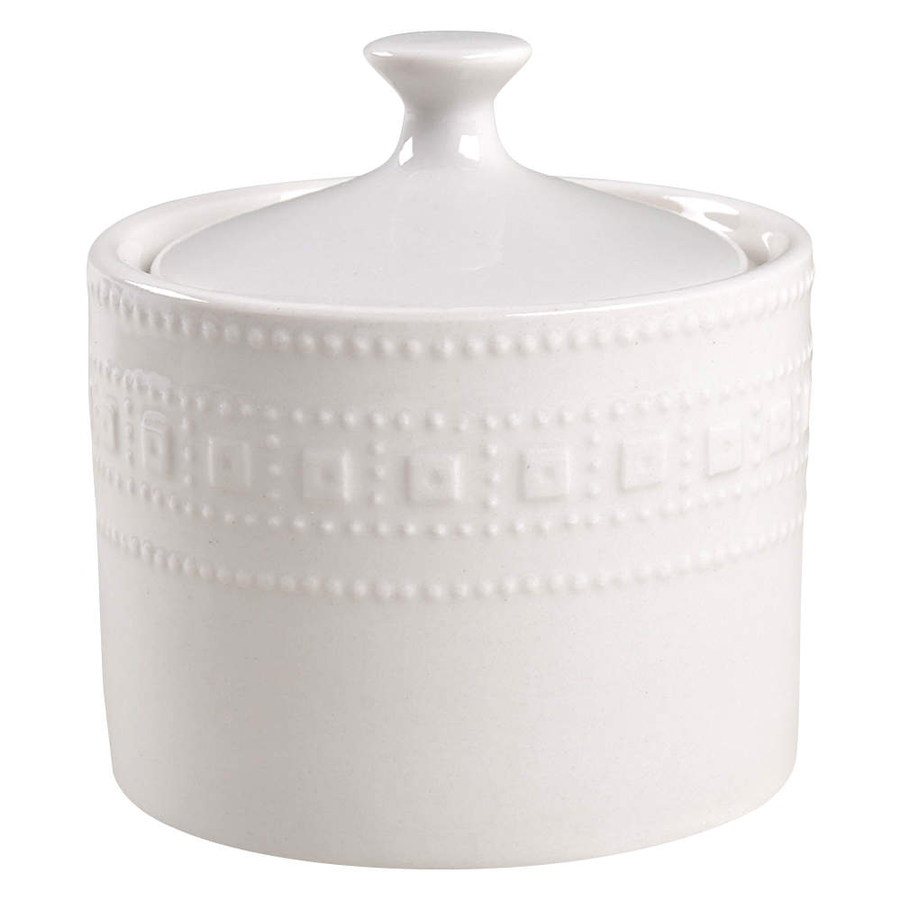 Dotted Squares Sugar Bowl & Lid by Oneida-1