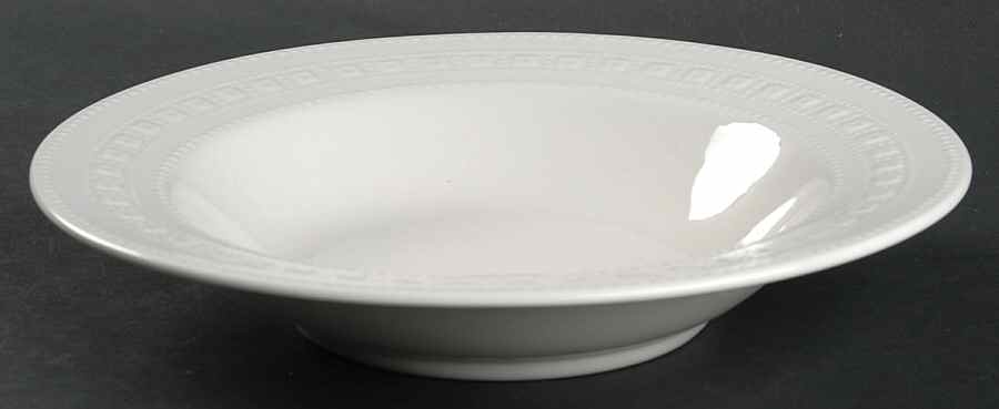 Dotted Squares Large Rim Soup Bowl by Oneida-1