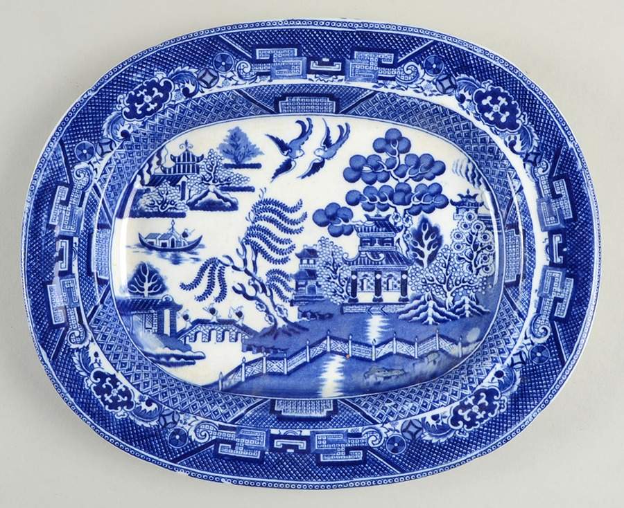 Blue Willow 11" Oval Serving Platter by O'Neill-James Company-1