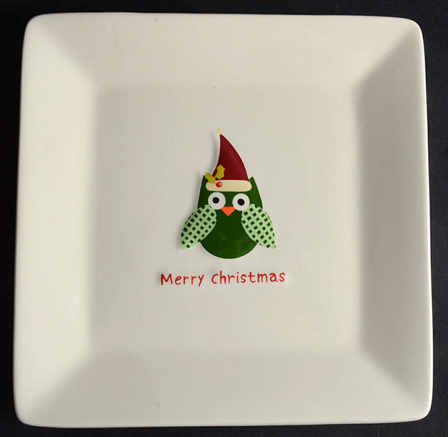 Christmas Cut Outs Square Salad/Dessert Plate by Oneida-1