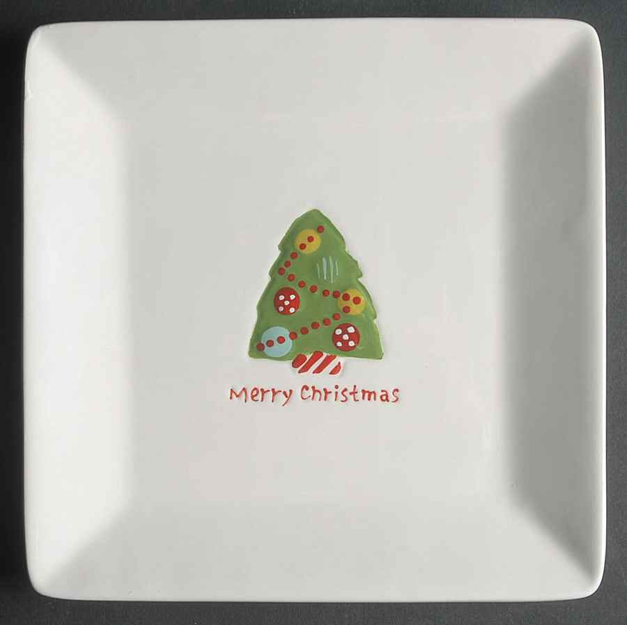Christmas Cut Outs Square Salad/Dessert Plate by Oneida-1