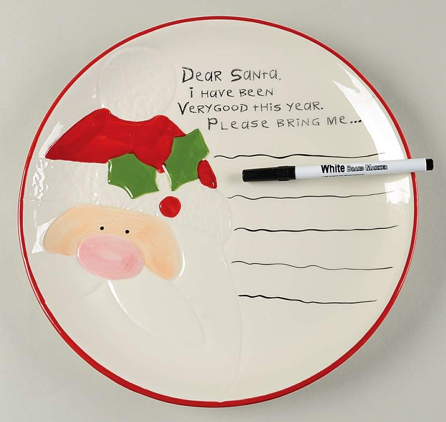 Christmas Cut Outs Dear Santa Plate (Write-Able) by Oneida-1