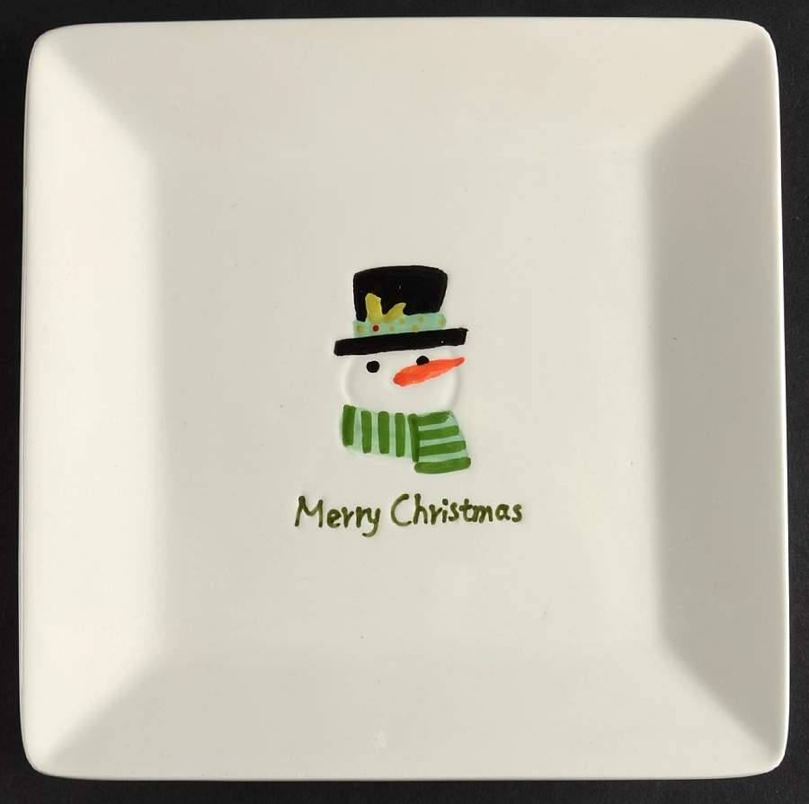 Christmas Cut Outs Square Salad/Dessert Plate by Oneida-1