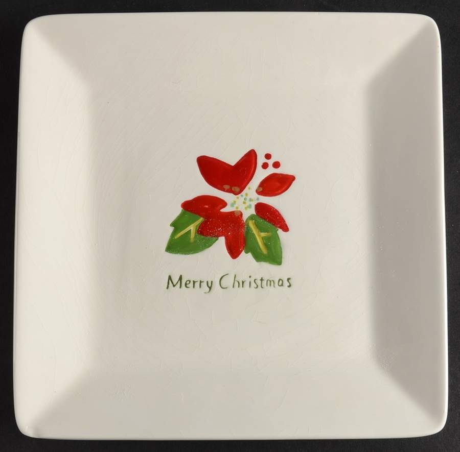 Christmas Cut Outs Square Salad/Dessert Plate by Oneida-1