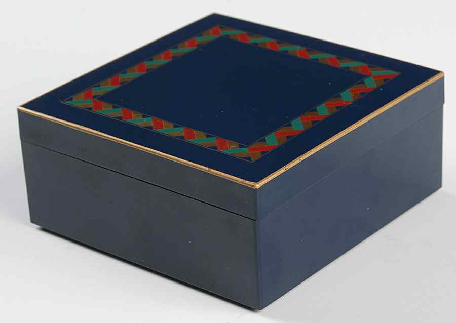 Florentine Square Lacquer Coaster Box with Lid by Otagiri-1