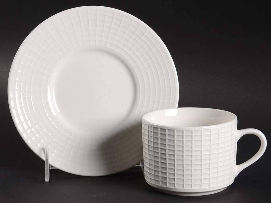 Matrix Flat Cup & Saucer Set by Oneida-1