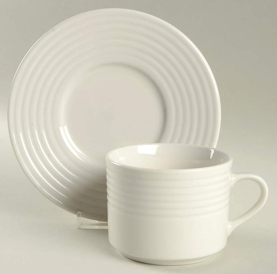 Sloane Flat Cup & Saucer Set by Oneida-1