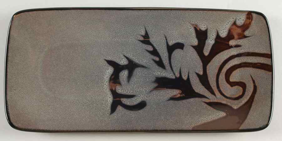 Solare Damask Scroll 12" Rectangular Serving Platter by Oneida-1