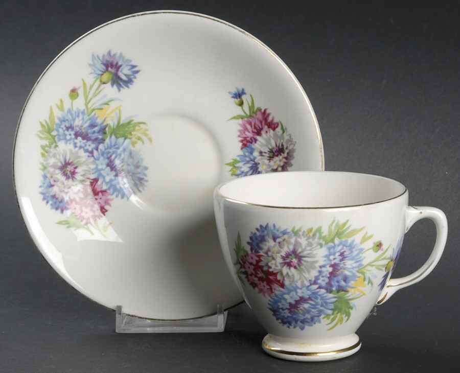 7838 Footed Cup & Saucer Set by Old Royal (England)-1