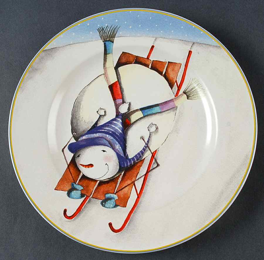 Sporting Snowman Salad/Dessert Plate by Oneida-1