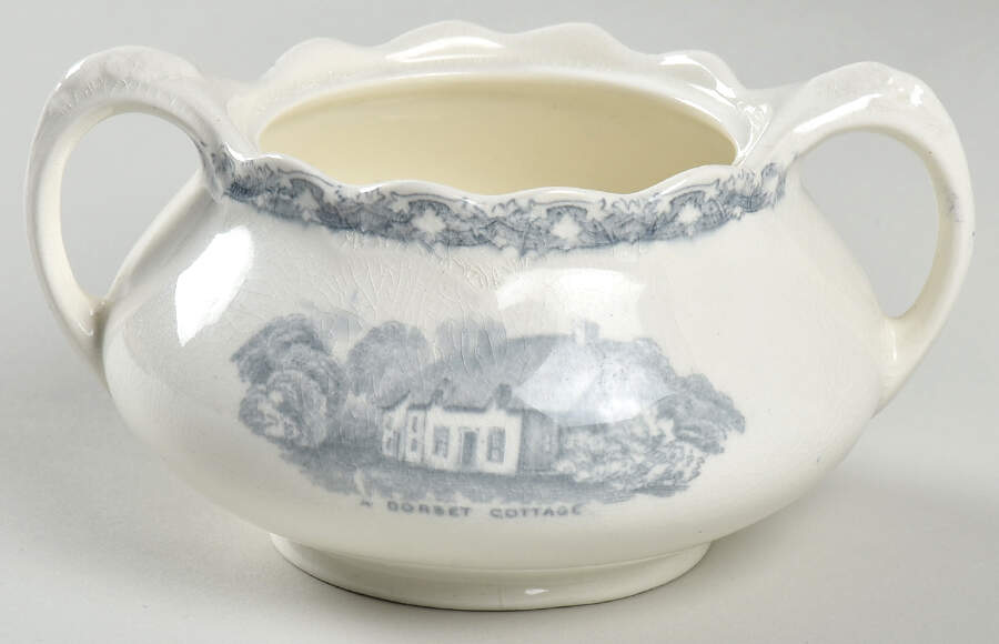 Country Side (Gray) Sugar Bowl No Lid by Old Hall-1