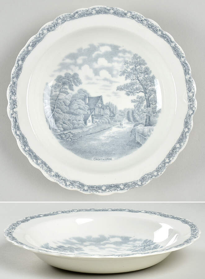 Country Side (Gray) Rim Soup Bowl by Old Hall-1
