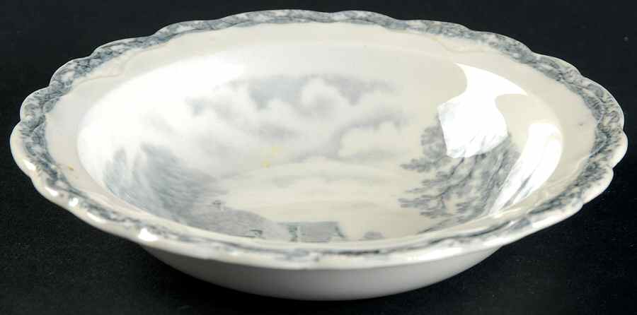 Country Side (Gray) Rim Fruit/Dessert (Sauce) Bowl by Old Hall-1