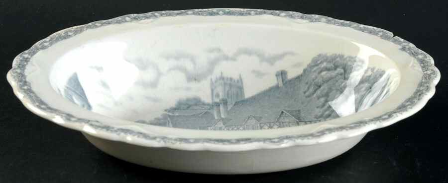 Country Side (Gray) 9" Oval Vegetable Bowl by Old Hall-1