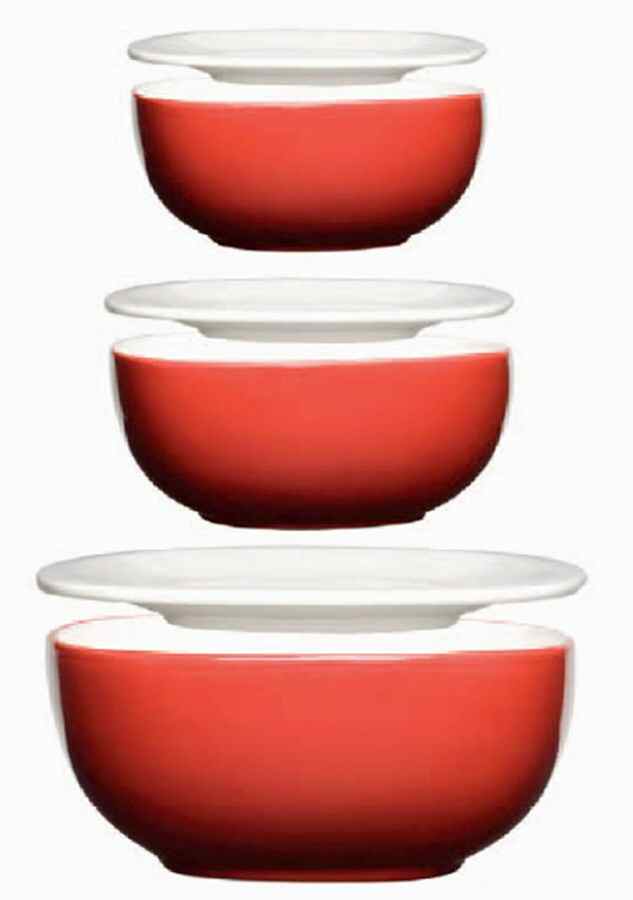 Dex Red (6 Piece) Nesting Bowls & Plate Lids by oster-1