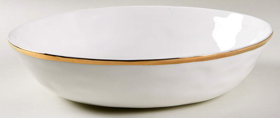 Harper (Gold Trim) 10" Round Serving Bowl by Olivia & Oliver-1