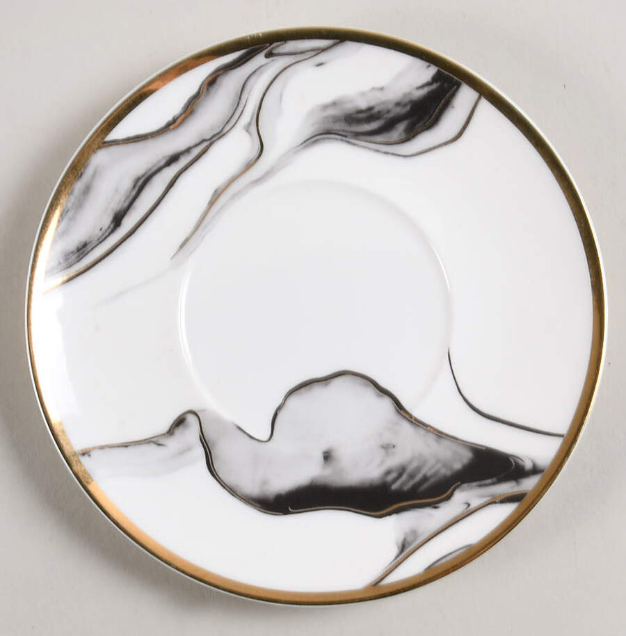 Harper (Gold Trim) Saucer for Accent Flat Cup by Olivia & Oliver-1