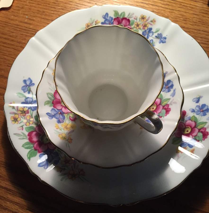 2987 Flat Cup & Saucer Set by Old Royal (England)-1