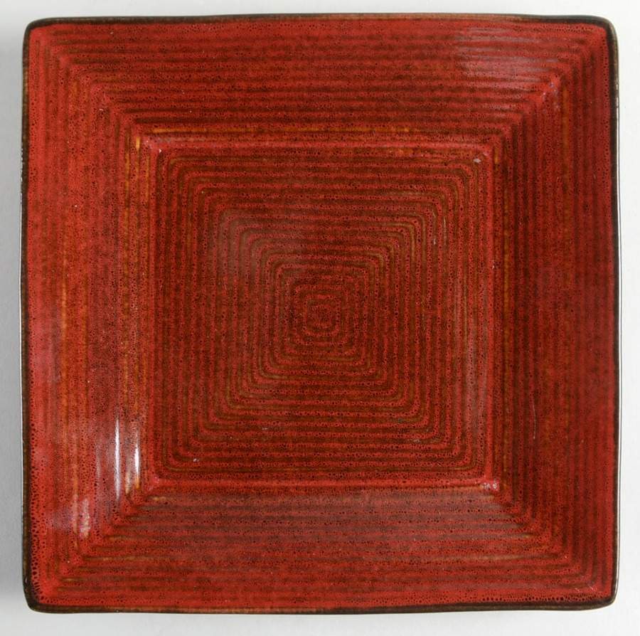 Adriatic (Tremiti) Red Square Salad Plate by Oneida-1