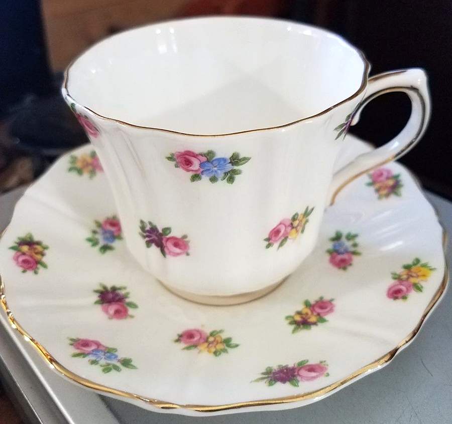 OLR32 Footed Cup & Saucer Set by Old Royal (England)-1