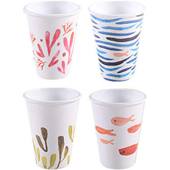 Melamine Dinnerware 12 Oz Tumbler - Set of 4 Motifs by One Hundred 80 Degrees-1
