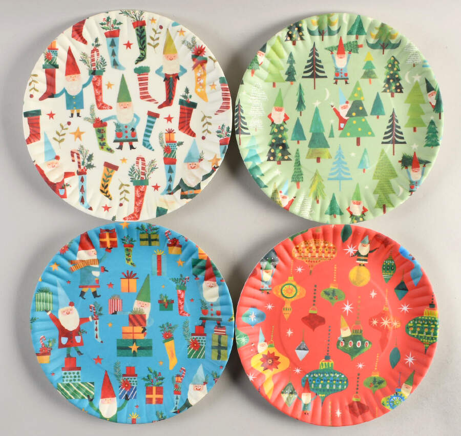 Melamine Dinnerware Luncheon Plate - Set of 4 Motifs by One Hundred 80 Degrees-1