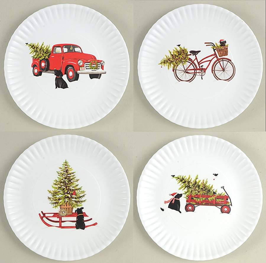 Melamine Dinnerware Luncheon Plate - Set of 4 Motifs by One Hundred 80 Degrees-1