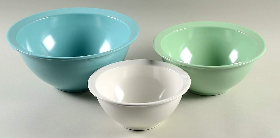 Melamine Dinnerware (50's Style 3 Pc) Mixing Bowl Sets (12",10" & 8") by One Hundred 80 Degrees-1