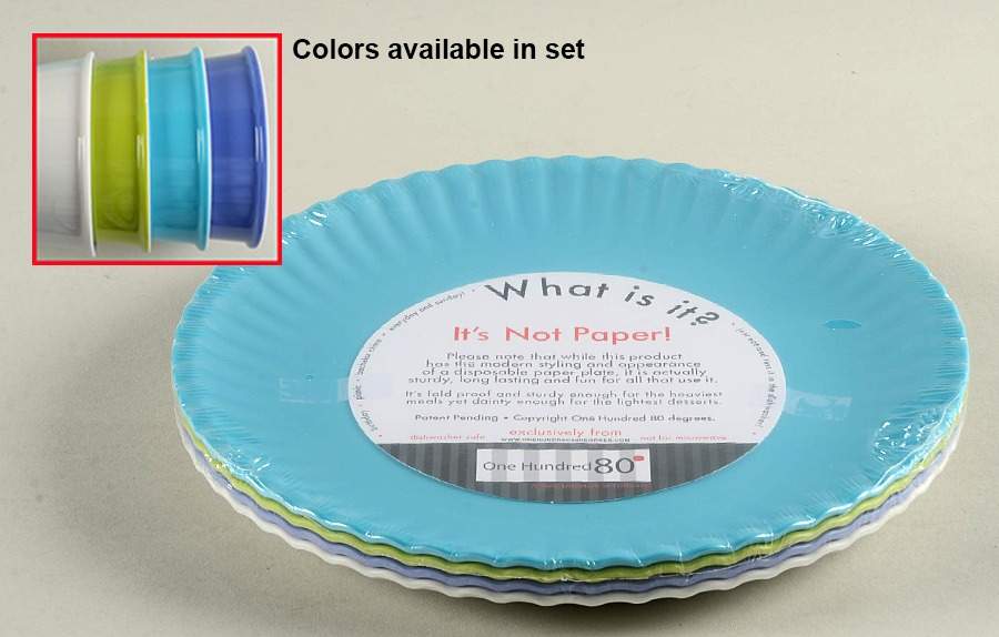 Melamine Dinnerware Luncheon Plate - Set of 4 Colors by One Hundred 80 Degrees-1