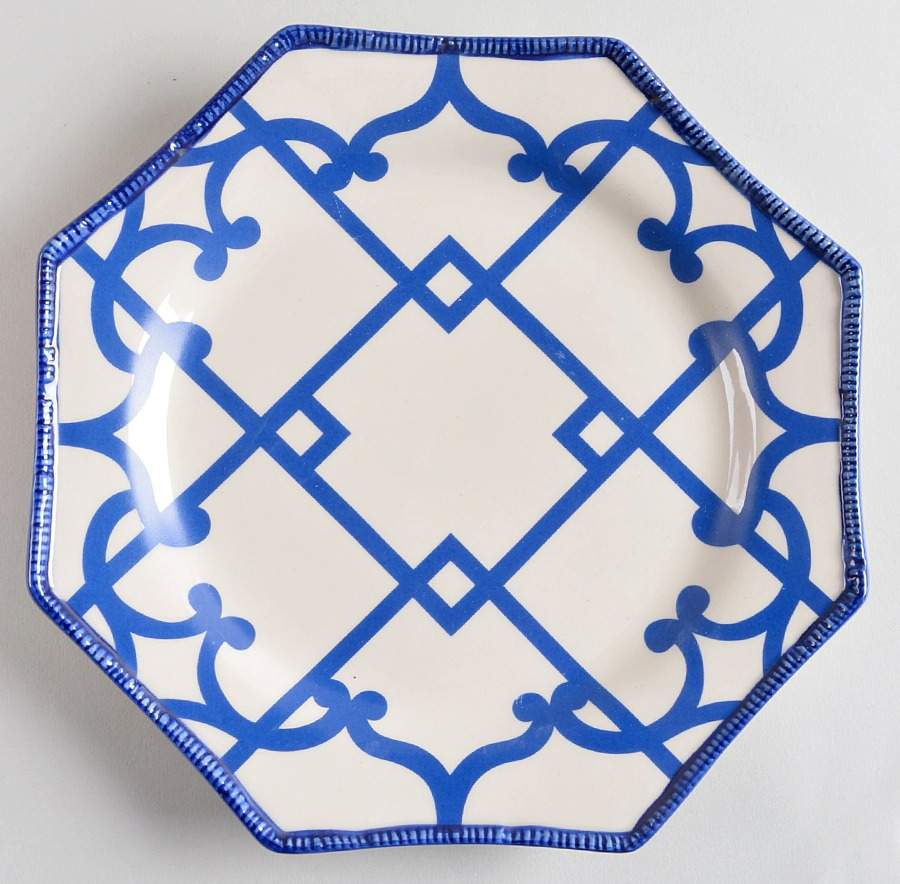 New York Botanical Garden Blue Salad/Dessert Plate by Oscar De La Renta-1