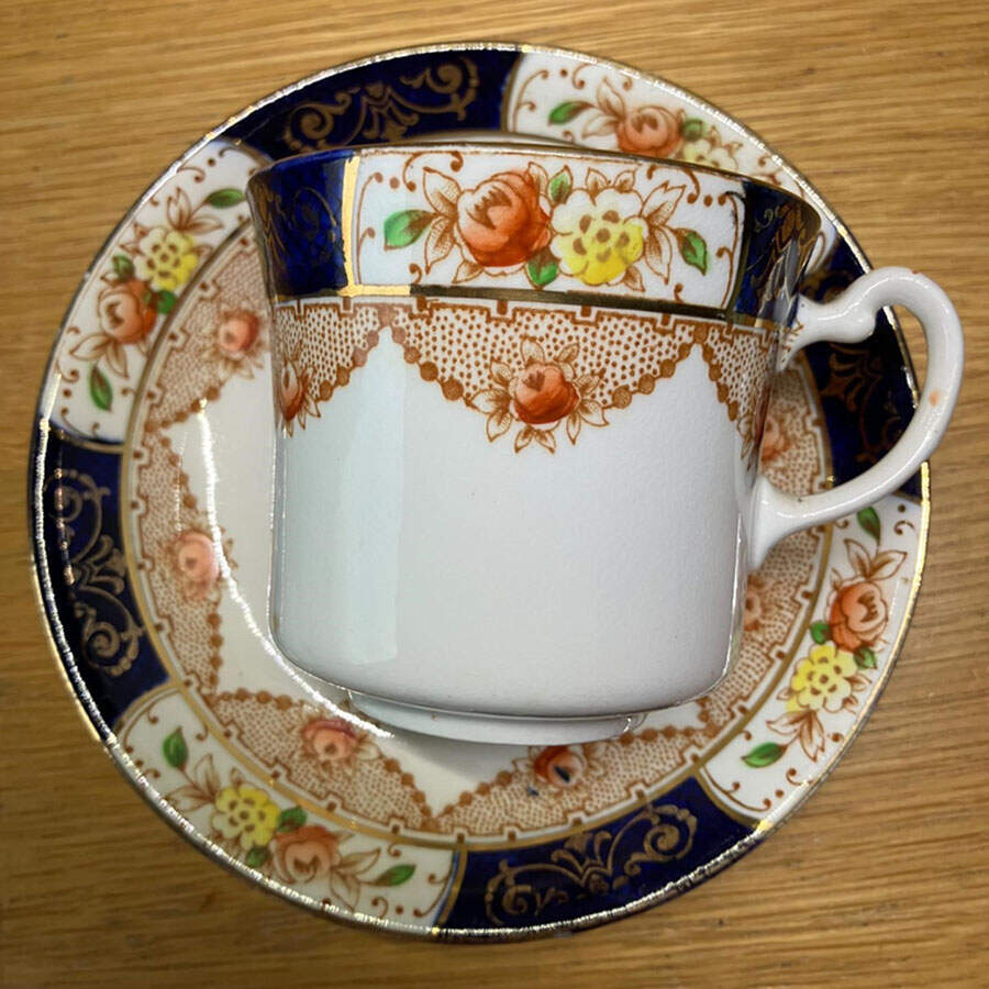 2698 Flat Cup & Saucer Set by Osborne (England)-1